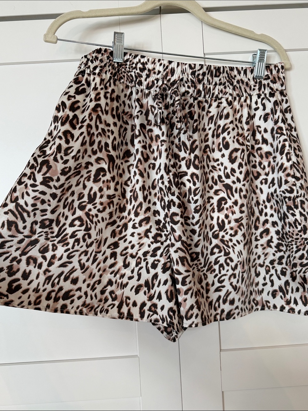 Maeve Leopard-Print High Waist Shorts - Taupe & Black Spots